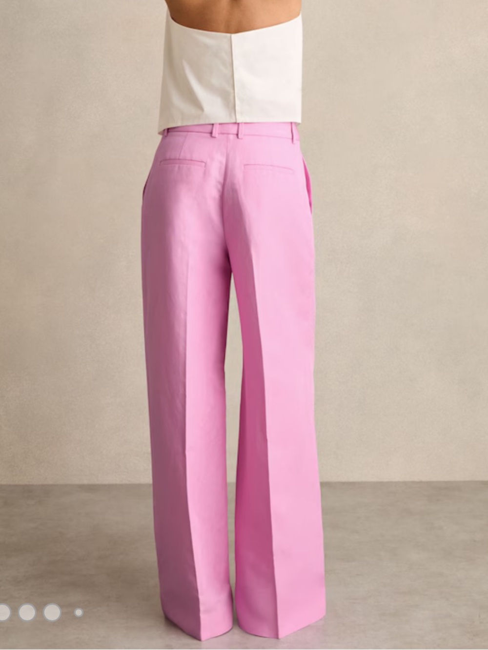Reiss NWOT Raine Pleated Wide Leg Pants Pink Size 6 - Picture 3 of 12